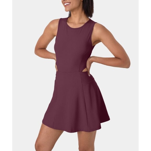 Halara Backless Buckle Tie Back 2-in-1 Pocket Dance Active Dress Sz Small Womens - Picture 2 of 11